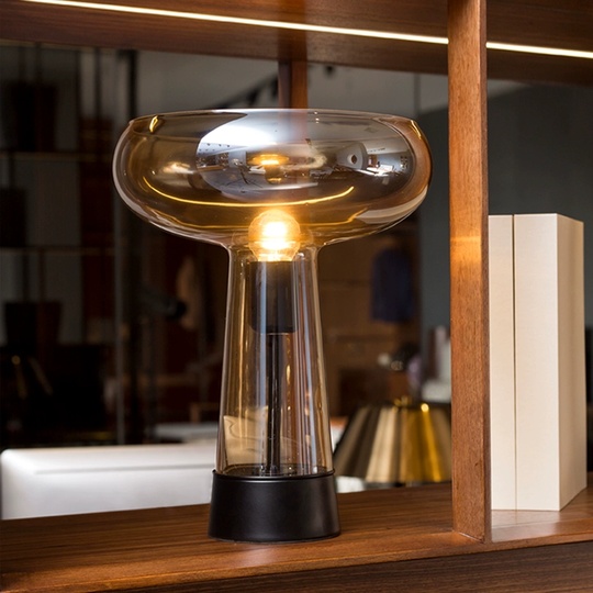 Настольная лампа OLIVER 30*36, коньяк, мрамор, стекло.