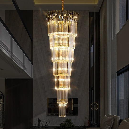 Люстра подвесная, золото, кристалл, LIPTON 100*600 металл, E14.