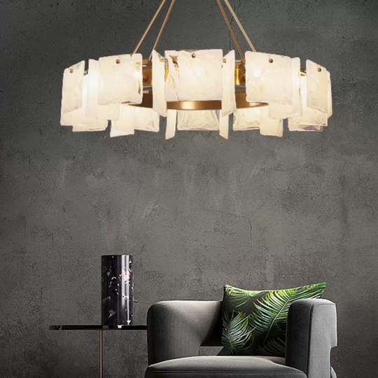 Светильник подвесной медный Avelto, металл, стекло, трос 50 см, 80*20 см, G9, 220 Вт