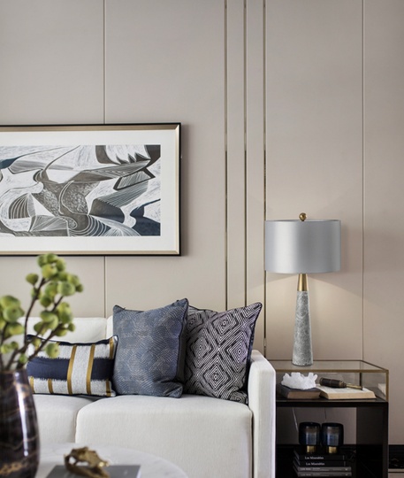 настольная лампа мрамор серая Houston Grey Marble, 38*70 см, светодиодная, E27*1 шт