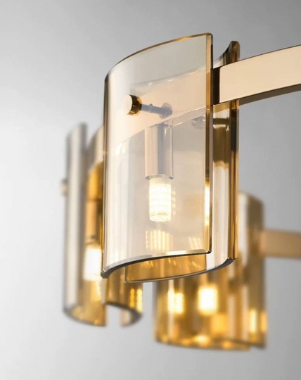 Люстра подвесная, медный, стекло, FOREVERSMILE 100*17, металл, G9.