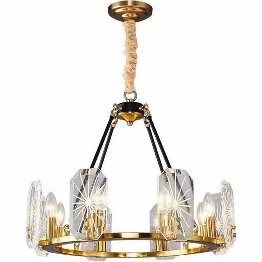 Светильник подвесной бронзовый Alarice, металл, кристалл, трос 50 см, 75*50 см, Е14