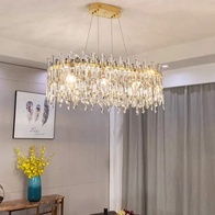 Люстра подвесная, бронза, кристалл, PIXI 80*35*31 металл, E14.