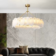 Светильник подвесной медный Altreva, медь, мрамор, 80*25 см, LED