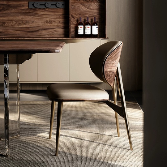 Обеденный стул молочный Mario, 49*79*60 см, кожа, в итальянском стиле