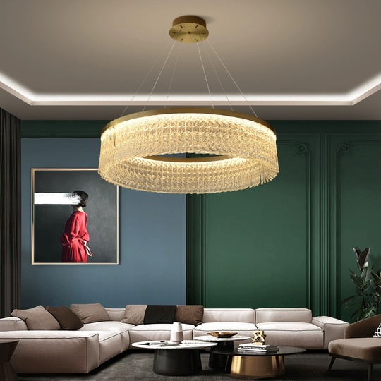 Люстра подвесная BONCUK 100*24 бронза, стекло, металл, LED.