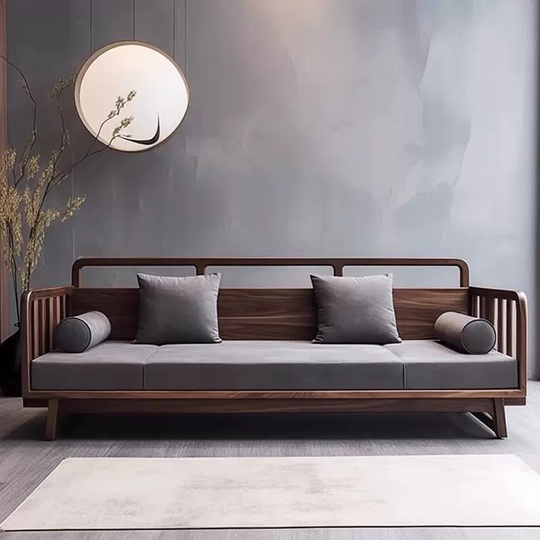 Прямой диван Hall темный орех, ткань, 240*80*85 см