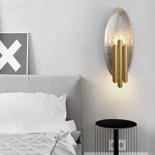 Настенный светильник, Бра, MALCOLM 17*45, серебряная фольга, металл, G9.