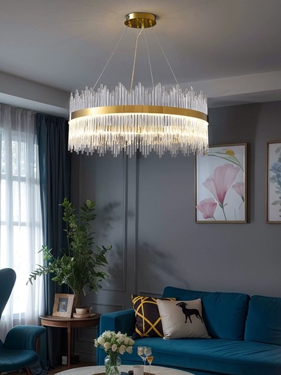 Люстра подвесная, медная, стекло, DICLE 100*26, металл, LED.