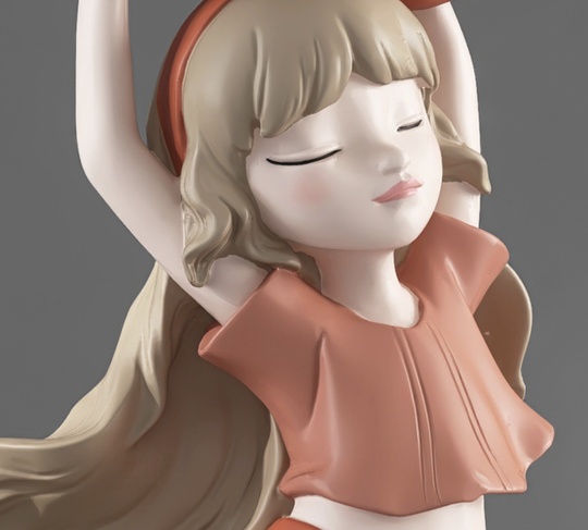 Торшер девушка с шаром оранжевого цвета Bunny Girl. Светодиодный, E27, Стекло, 120*36 см.