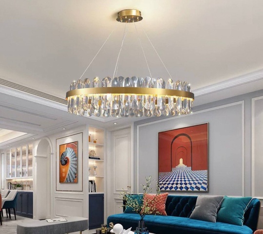 Люстра подвесная, медный, хрусталь, ELABORATIFUL 60*18, металл, LED.