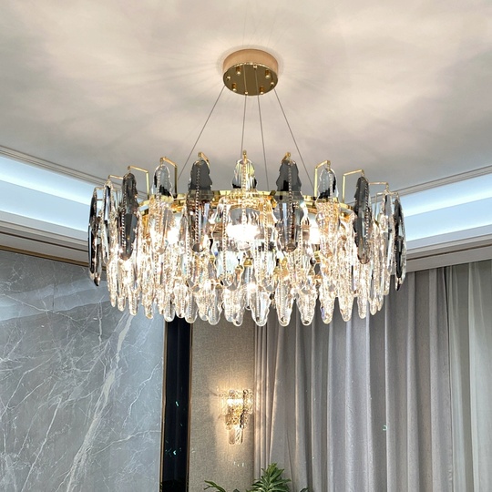 Люстра подвесная BENAY 60*25 дымчатый, стекло, металл, Е14.