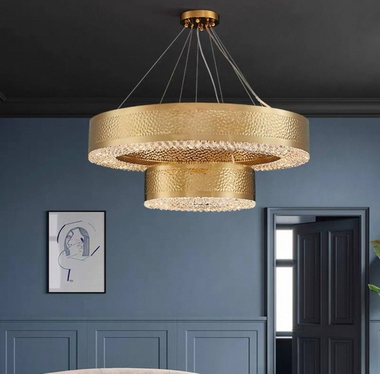 Светильник подвесной золотой Orriva, металл, трос 65 см, 80*45 см, Е14