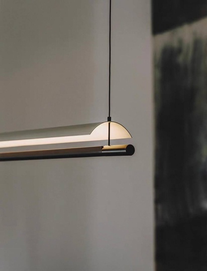 Люстра черная, белая Elystrin, металл, 99*13 см, светодиодная, LED