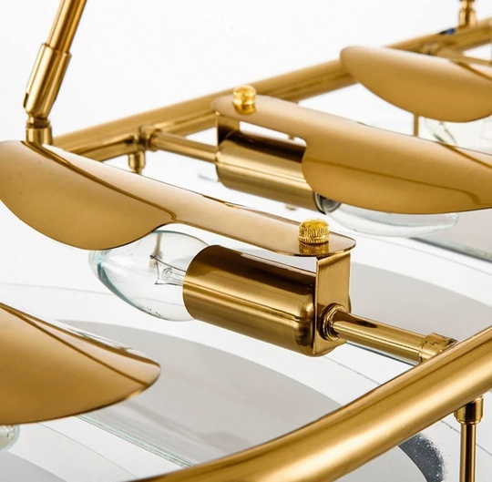 Люстра подвесная, бронза, DERYA 180*15, стекло, металл, E14.