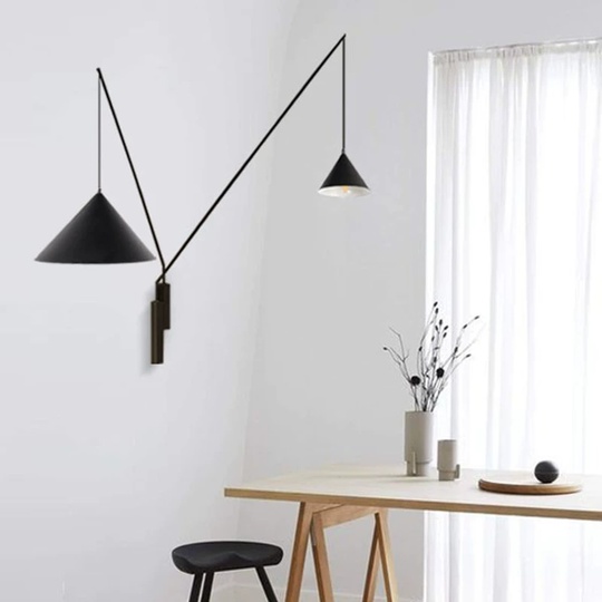 Настенный светильник черный Faris, 2 плафона, 15 Вт, металл