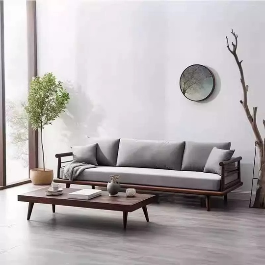 Прямой диван Brown черный орех, ткань, 240*85*85 см