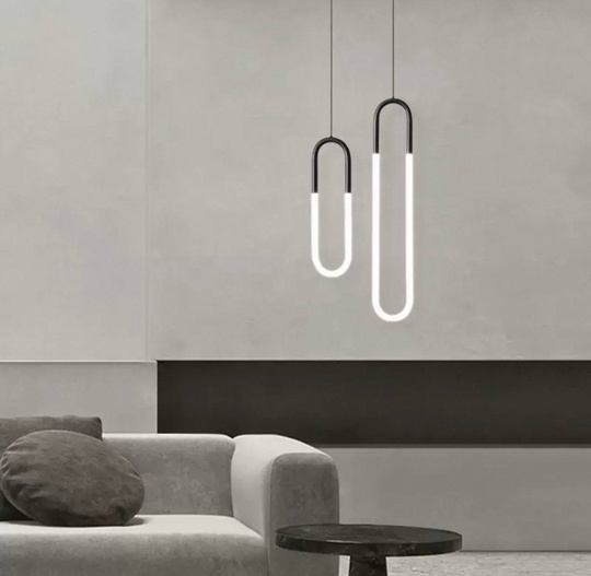 Светильник подвесной, черный, Elyfro, металл, 14*80 см, светодиодная, LED