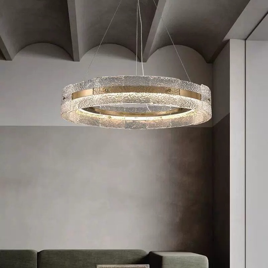 Светильник подвесной бронзовый Aelvaric, металл, стекло, трос 150 см, 50*13 см, LED