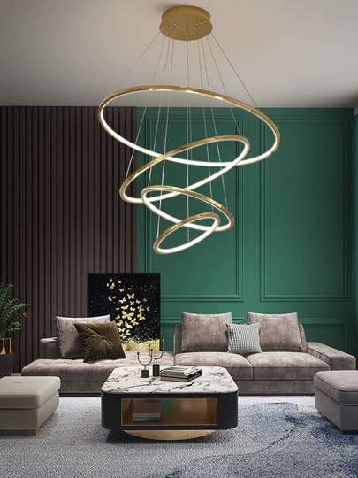 Люстра подвесная, медь, ПММА, OTTO 60*80*100*120 металл, LED.