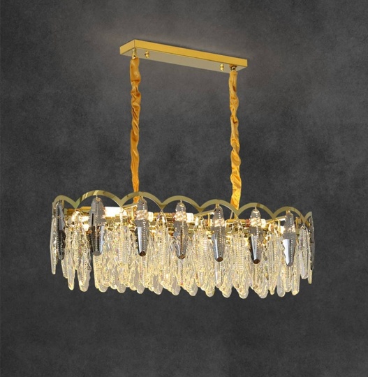 Люстра подвесная, медь, пепельный, кристалл, GULUS 80*28, металл, Е14.