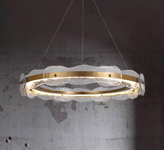 Светильник подвесной бронзовый Elviku, металл, трос 150 см, 80*13 см, LED