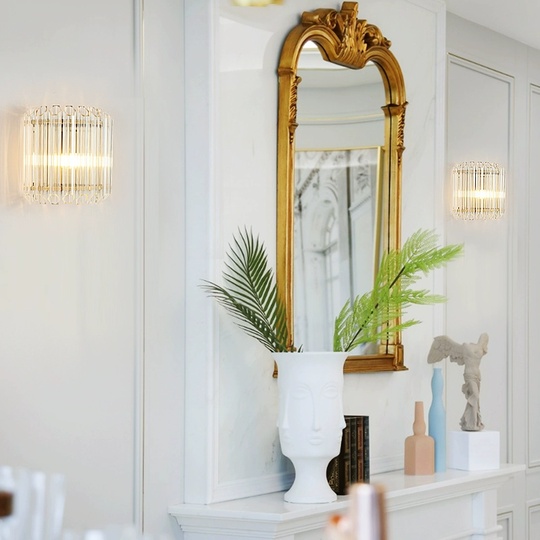 Настенный светильник PARKER, Бра, 26*25,  золотой, металл, E14.