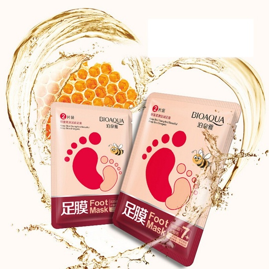 Смягчающая тканевая маска-носочки для ног с экстрактом меда Foot Mask