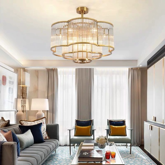 Люстра подвесная, бронза, ПММА, LEONA 80*45, металл, E14.