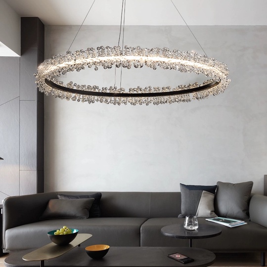 Люстра подвесная, черный, кристалл, WISE 40*120, металл, LED.