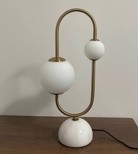 Настольная лампа FALENA 38*69, белый, мрамор, металл.