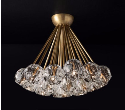 Дизайнерский светильник медь Aerlith, 35*50 см, led, E14, медь, хрусталь