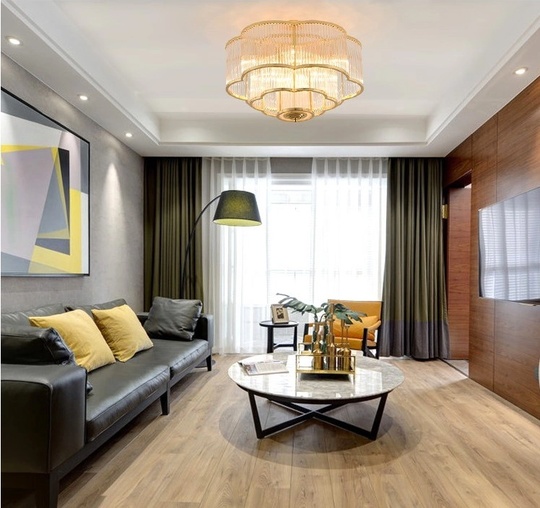 Люстра подвесная, бронза, ПММА, LEONA 100*50, металл, E14.