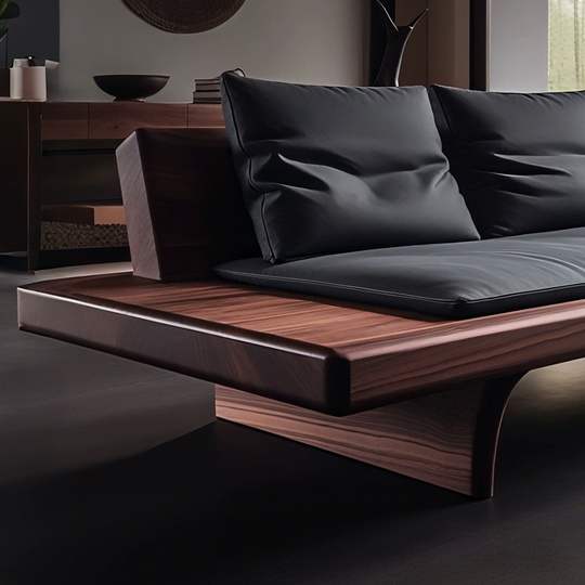 Прямой диван Leo чёрный орех, ткань, 240*85*80 см