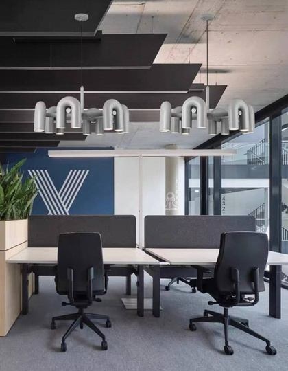 Светильник подвесной серый Elisto, металл, трос 150 см, 60*38 см, LED