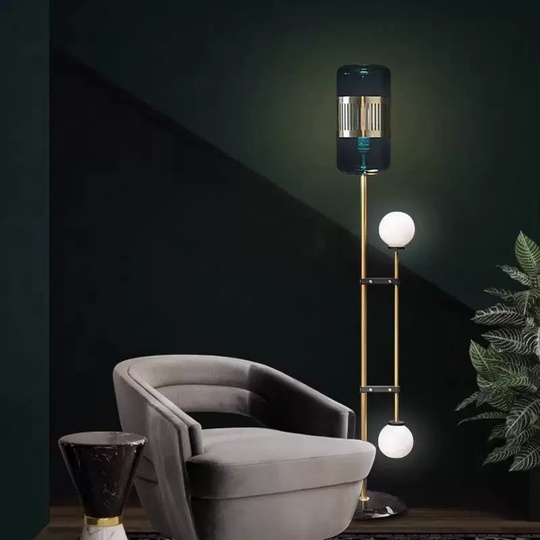 Торшер черный Lumora, 30*146 см, LED, Е27*1, G9*2, мрамор, 10 Вт