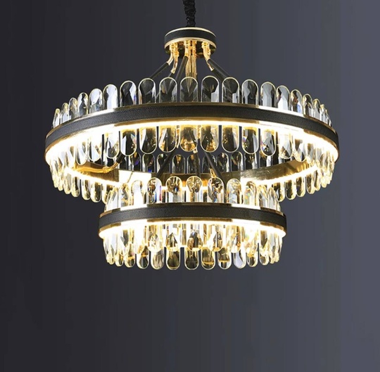 Люстра подвесная BIHTER 80*45 золото, кристалл, металл, LED.