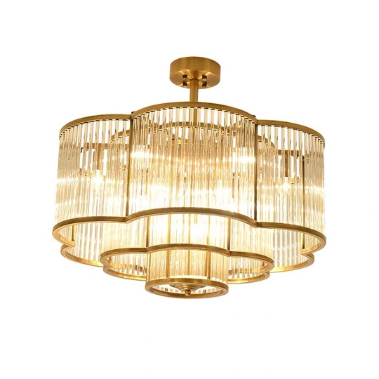 Люстра подвесная, бронза, ПММА, LEONA 60*40, металл, E14.