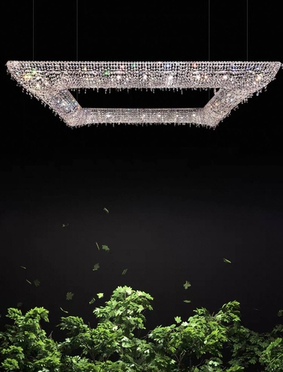 Люстра подвесная, серебро, хрусталь, SUSAN 160*160*28 металл, G9.