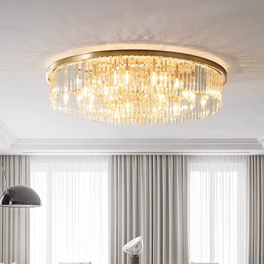 Потолочный светильник, медь, хрусталь, CINNAMON 120*20 металл, Е14.