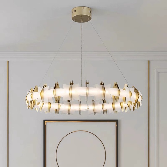 Светильник подвесной медный Elymbriah, металл, трос 100 см, 80*13 см,  LED