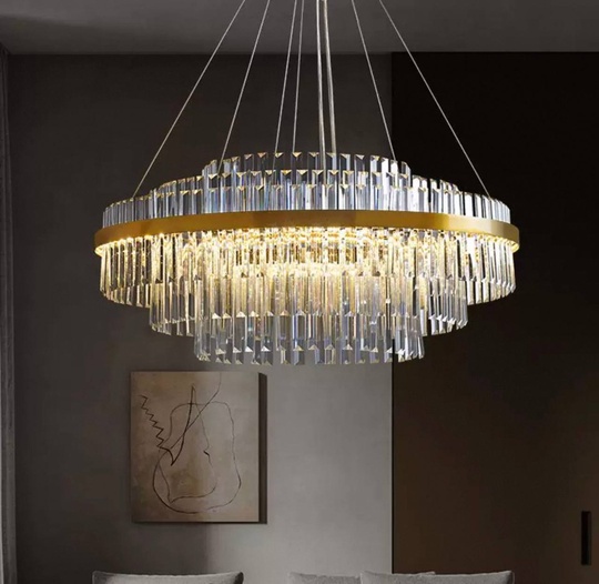 Люстра подвесная, бронза, хрусталь, VINTAGE 100*36, металл, LED.