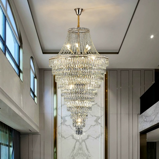 Люстра подвесная, золото, кристалл, VULCAN 80*130 металл, E14.