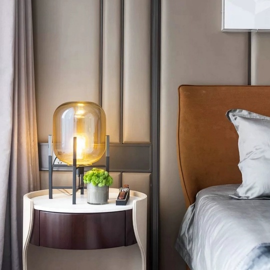 Настольная лампа CHAD 26*45, коньячный, металл, Е21.