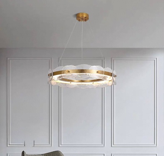 Светильник подвесной бронзовый Elviku, металл, трос 150 см, 60*13 см, LED