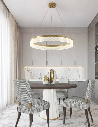 Люстра подвесная, медь, ПММА, ABDON 60*8, металл, LED