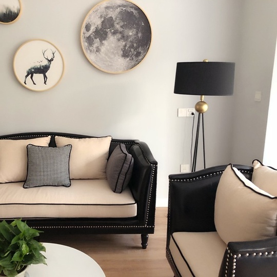 Напольный светильник черный ткань Anthropologie, E27, 10 Вт