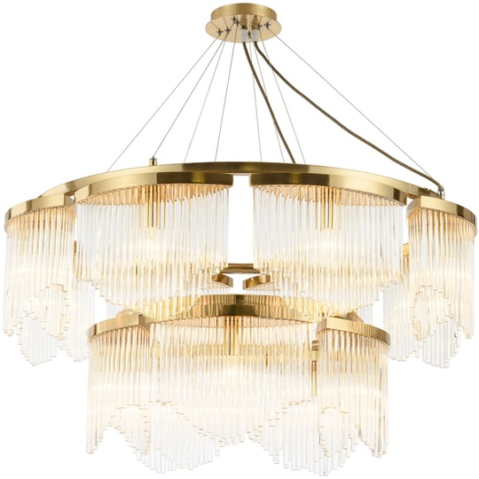Люстра подвесная, золото, хрусталь, LATESHA 90*58, металл, E14.