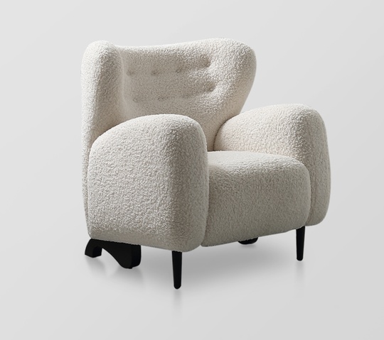 Кресло мягкое белого цвета ROSE, 89х81х87