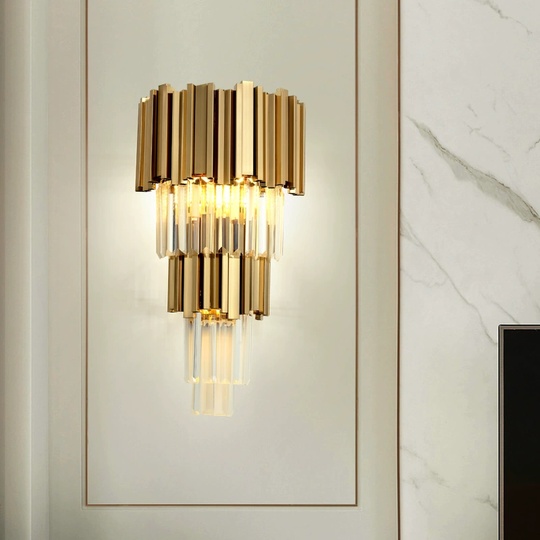 Настенный светильник титановое золото MYRTLE, Бра 30*55, металл, Е14.